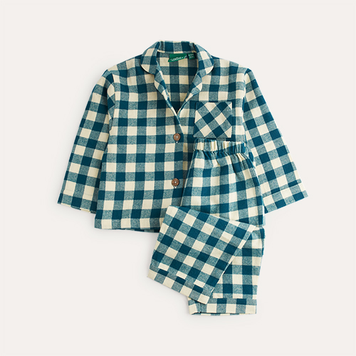 Blue Little Green Radicals Check Classic Button Up Pyjamas