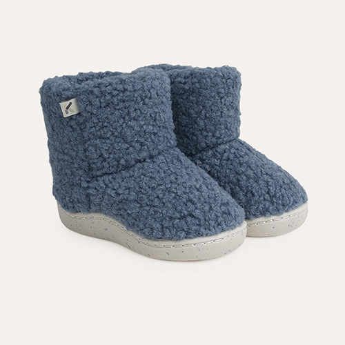 Airforce Blue KIDLY Label Slipper Boots