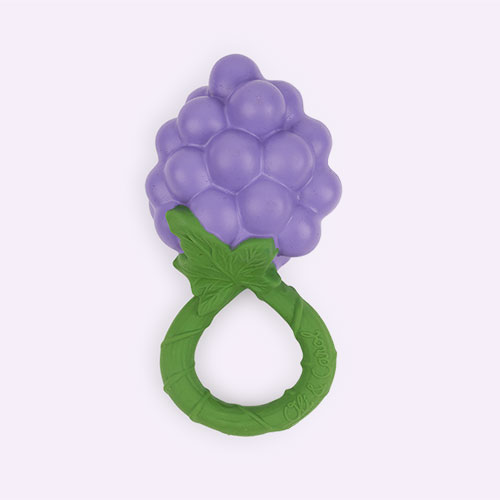 Purple Oli & Carol Grape Baby Rattle & Teether
