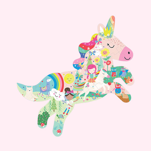 Multi Floss & Rock 40-Piece Rainbow Unicorn-Shaped Jigsaw