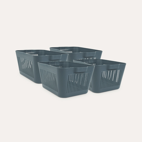 Whale blue Liewood 4-Pack Makeeva Basket Small