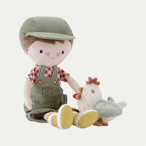 Green Little Dutch Farmer Jim with Chicken Cuddle Doll