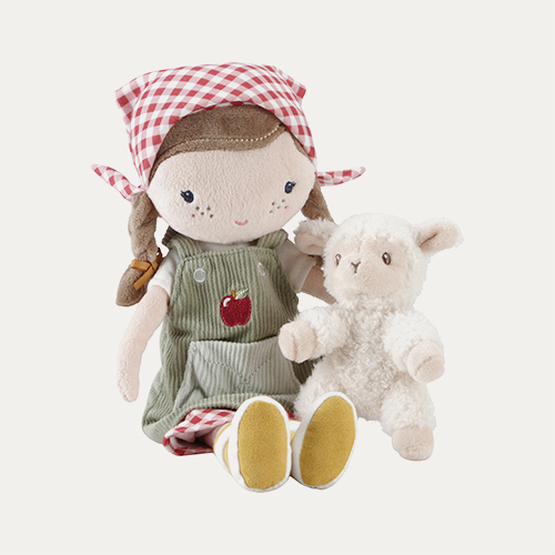 Green Little Dutch Farmer Rosa with Sheep Cuddle Doll