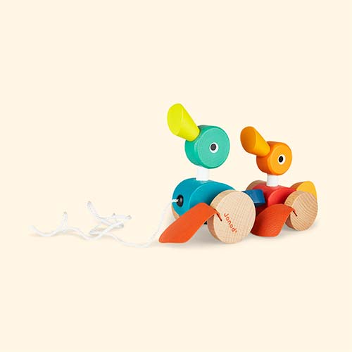 Multi Janod Duck Family Pull along Toy