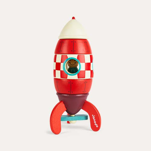 Red Janod Small Magnetic Rocket Toy
