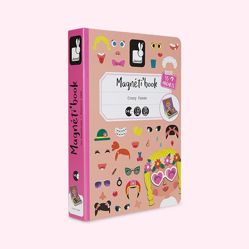Girl's Crazy Faces Janod Magnetibook Educational Toy