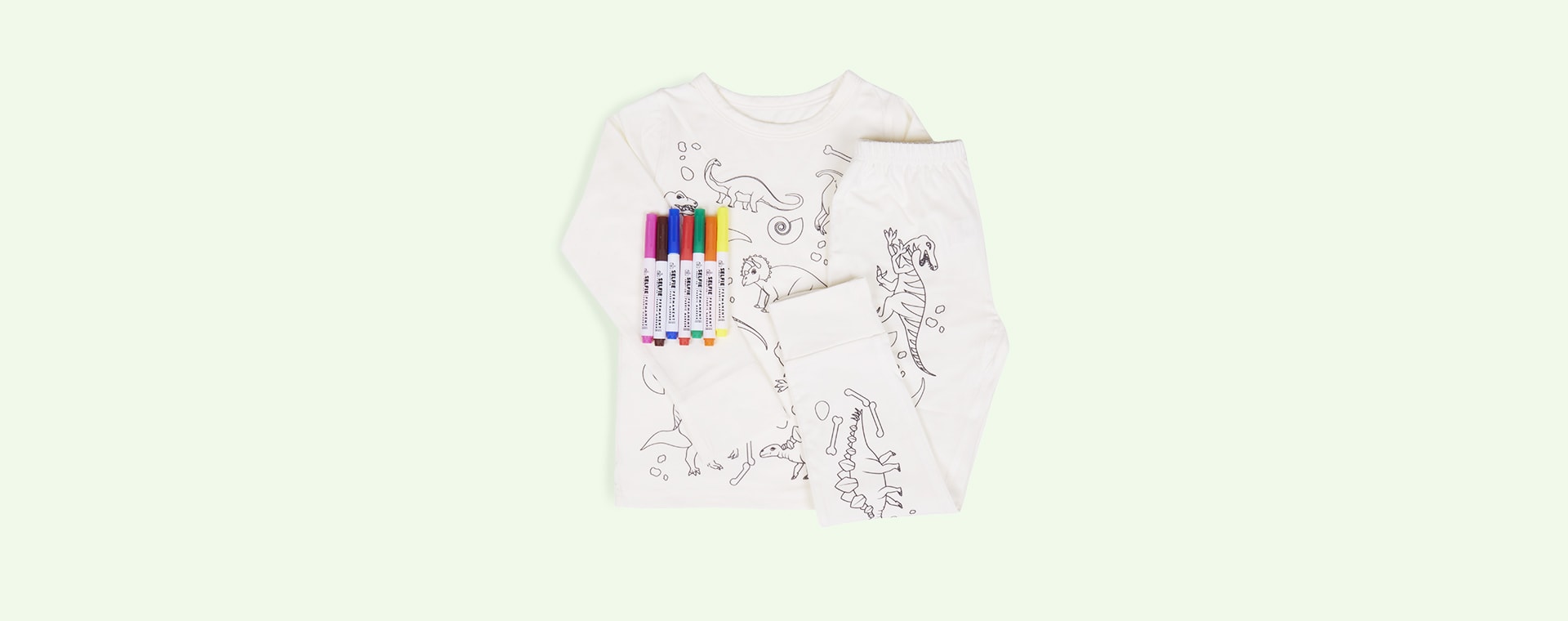 Dinosaur Selfie Craft Co Colour-In Pyjamas