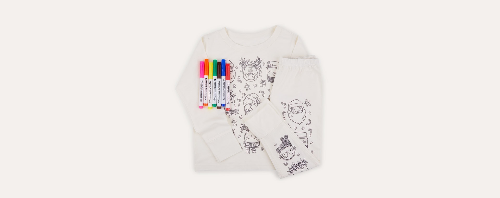 Happy Holiday Selfie Craft Co Colour-In Pyjamas