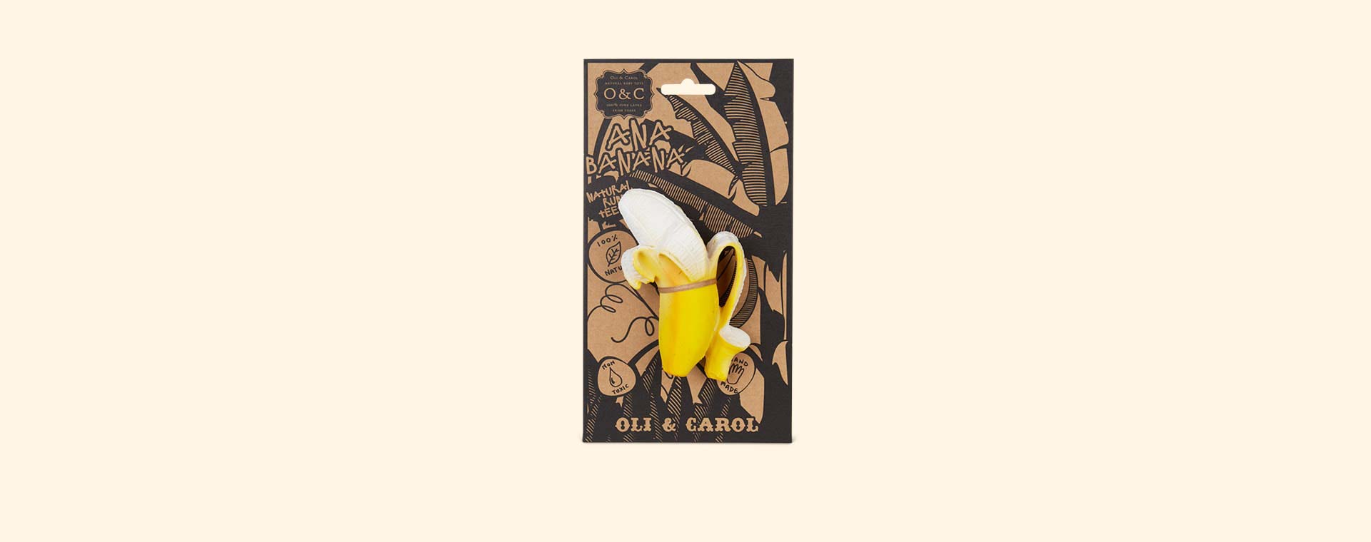 Yellow Oli & Carol Ana Banana Teether & Bath Toy