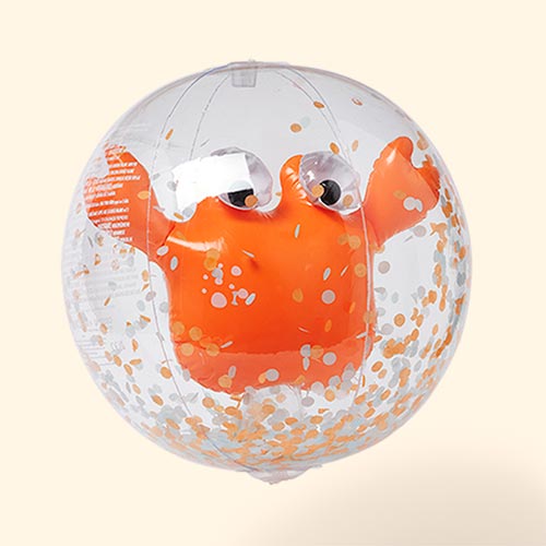 Sonny the Sea Creature Neon Orange SUNNYLiFE 3D Inflatable Beach Ball