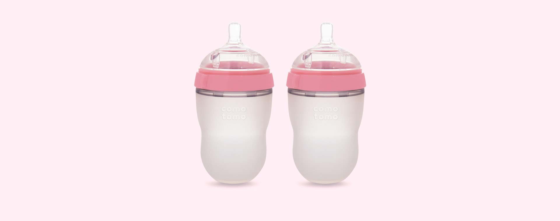 Pink Comotomo 8oz Twin Bottle