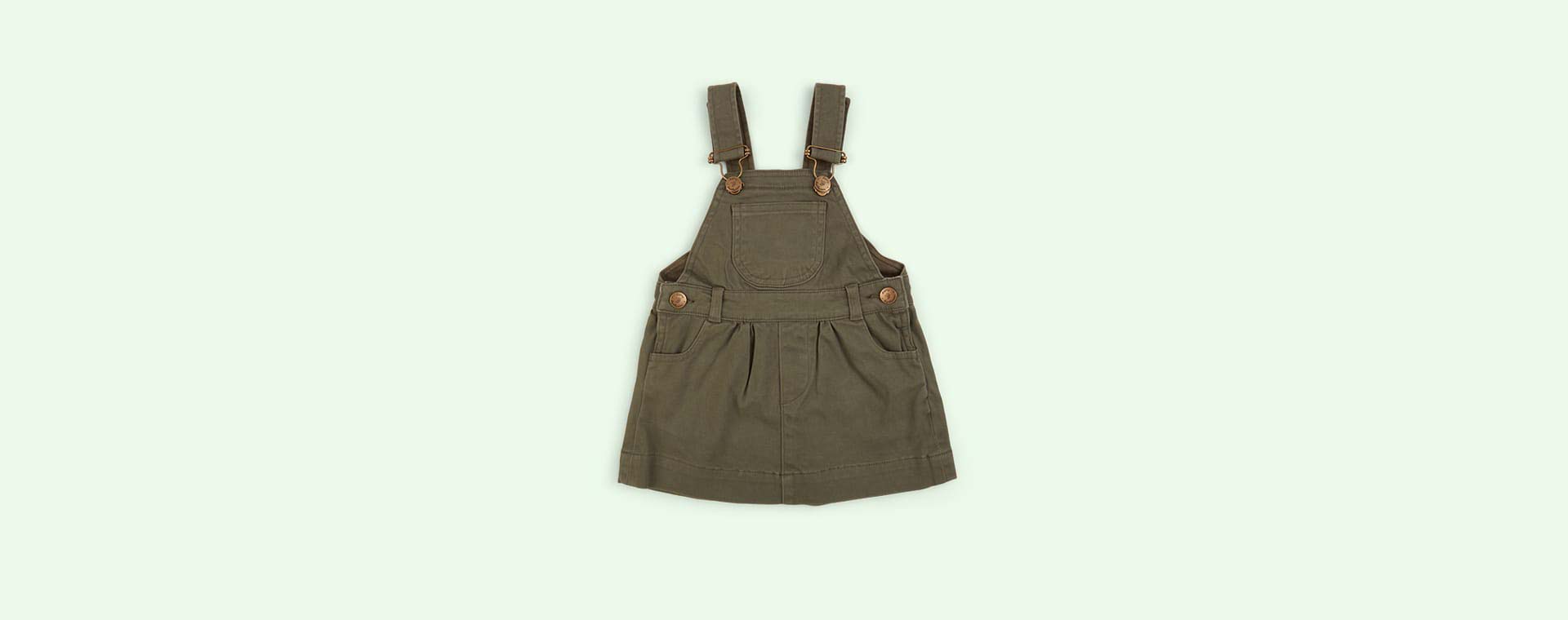 olive green dungaree dress