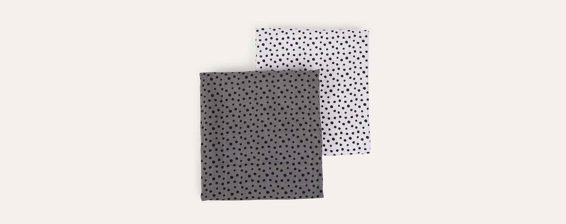 Happy Dots Grey Done By Deer 2-Pack Burp Cloth