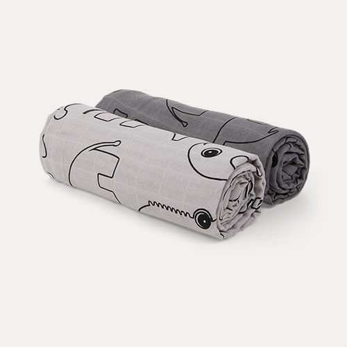 Contour Grey Done By Deer 2-Pack Swaddle