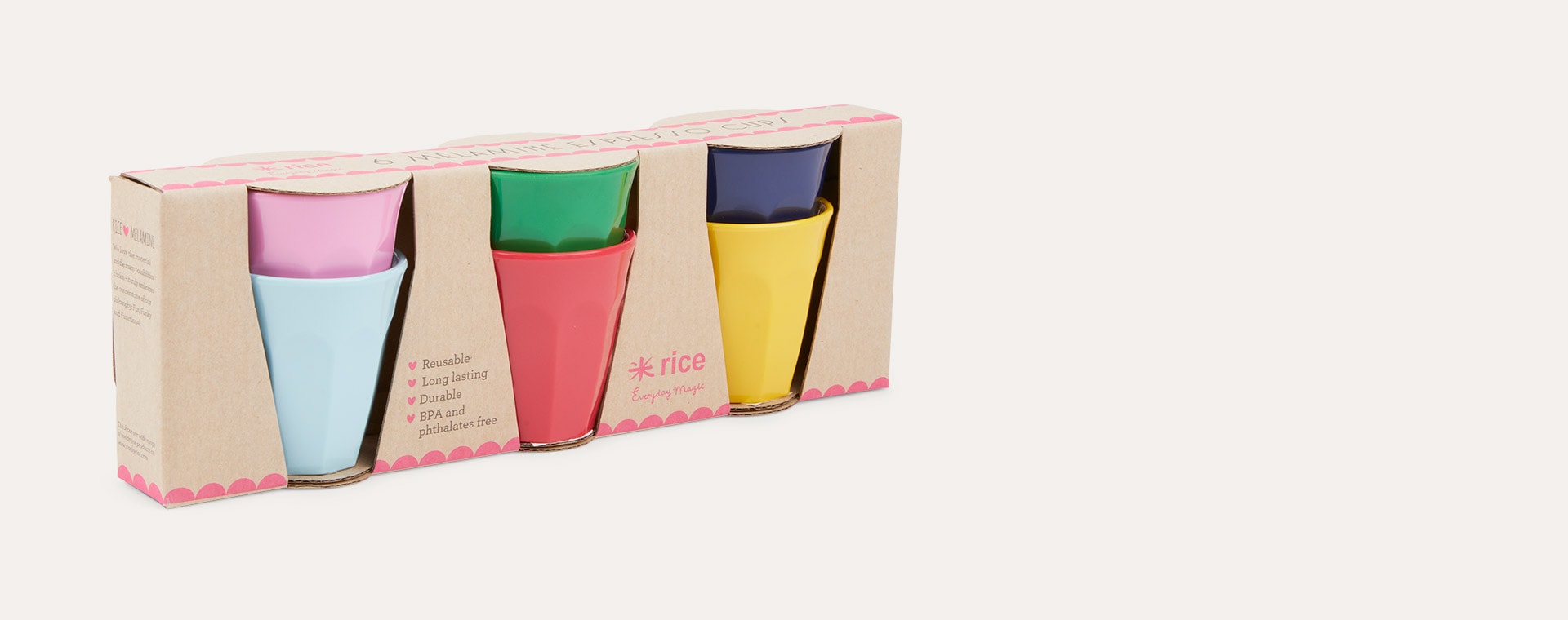 Favourite Colours Rice 6-Pack Melamine Mini Cups