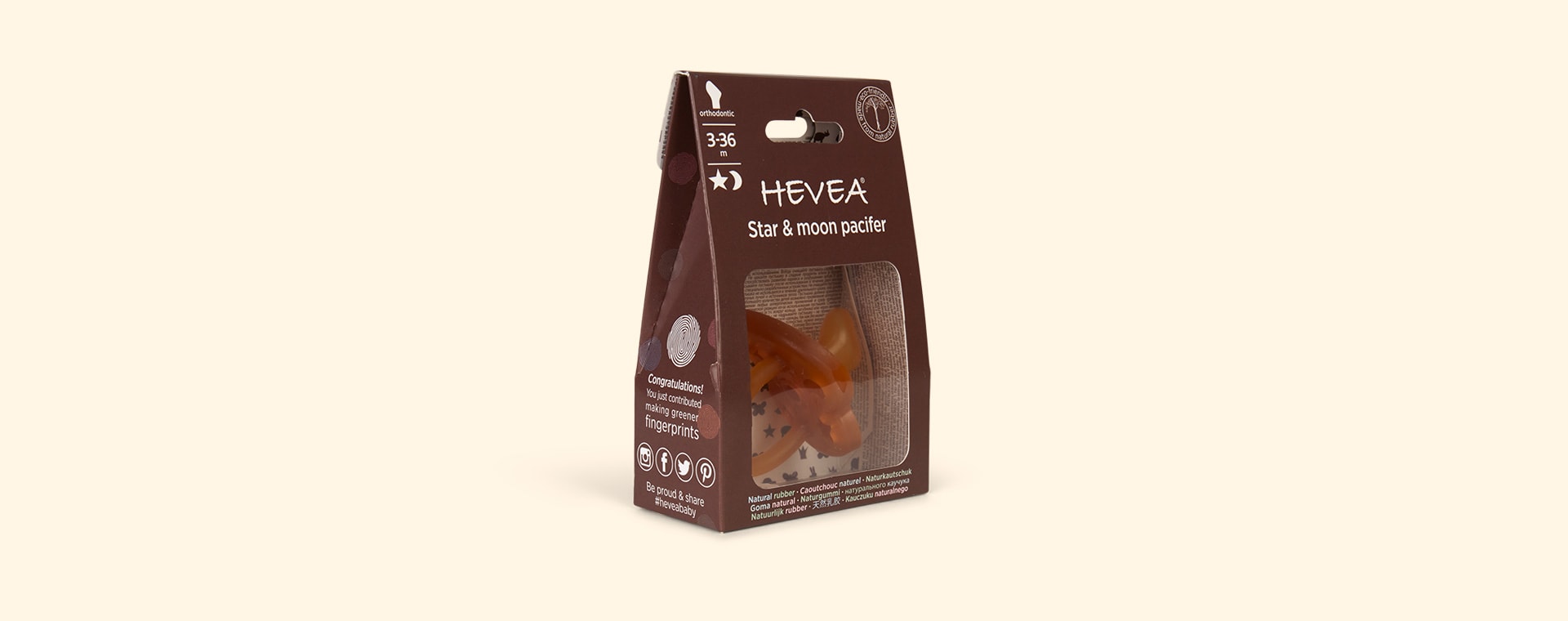 Neutral Hevea Classic Natural Rubber Orthodontic Pacifier