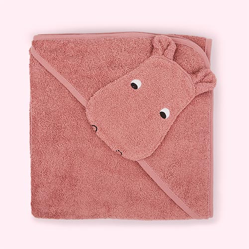 Hippo / Dusty Raspberry Mix Liewood Albert Hooded Towel
