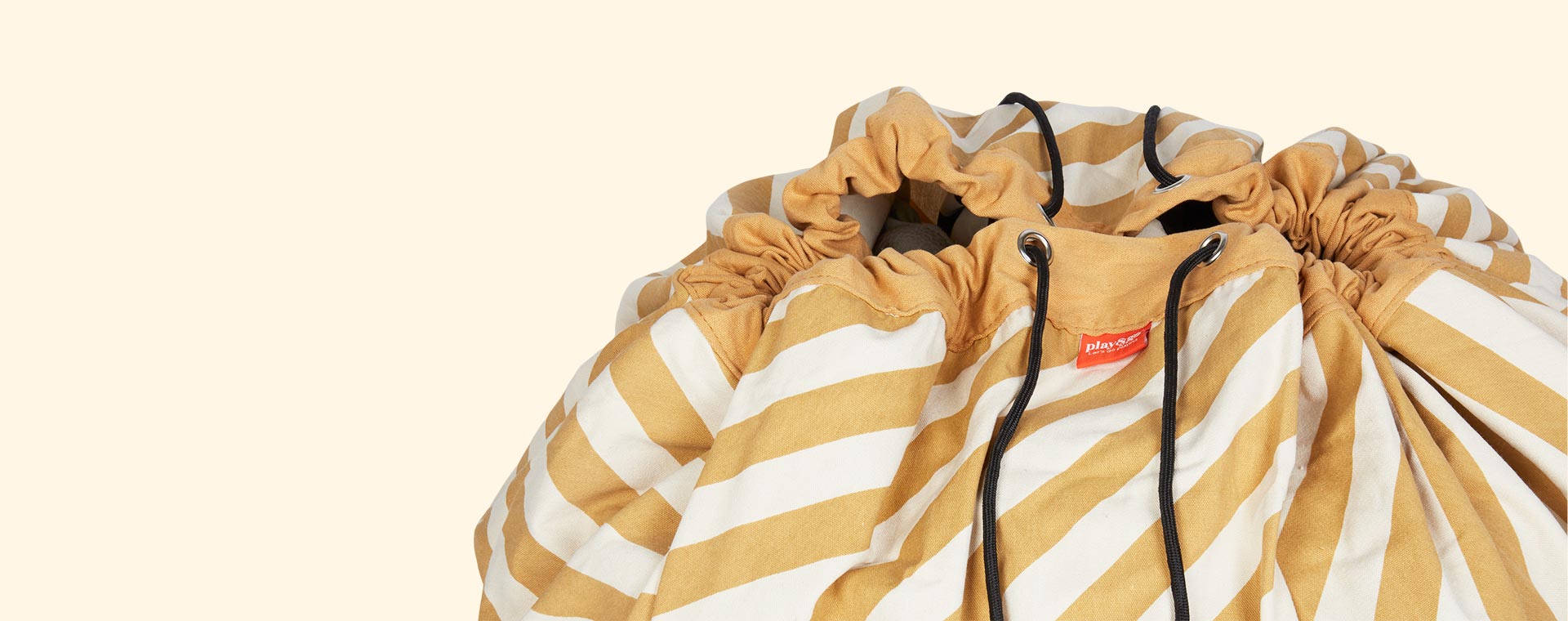 Mustard Stripe Play & Go Storage Bag