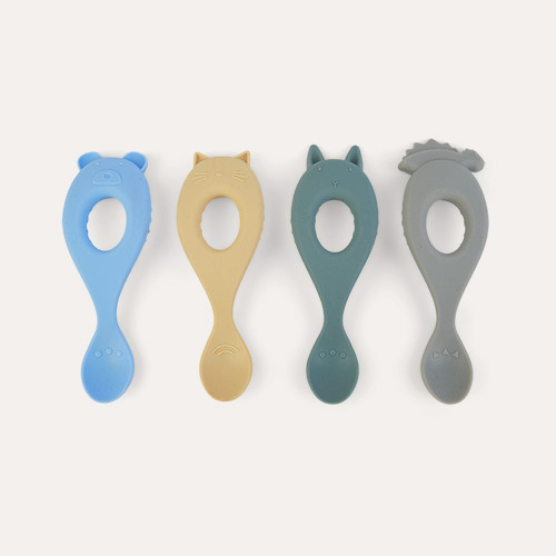 Peppermint Multi Mix Liewood 4-Pack Liva Silicone Spoon