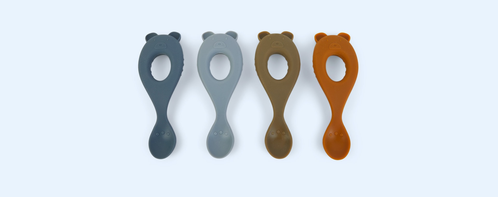 Blue Multi Mix Liewood 4-Pack Liva Silicone Spoon