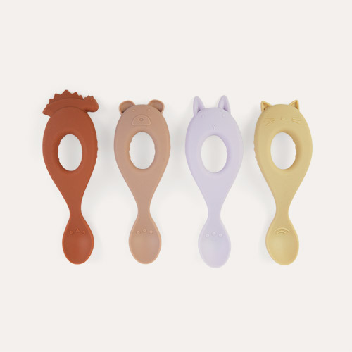 Lavender Multi Mix Liewood 4-Pack Liva Silicone Spoon
