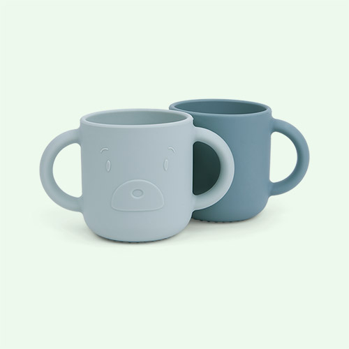 Mr Bear Peppermint/Dusty Mint Mix Liewood 2-Pack Gene Silicone Cup