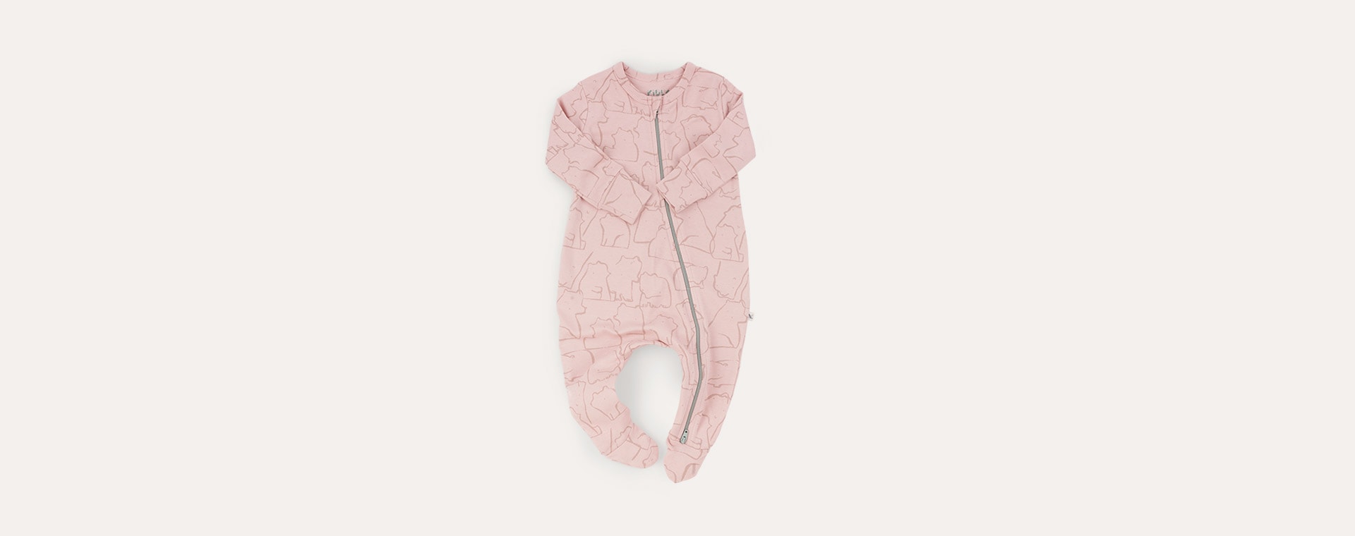 Bear Print KIDLY Label Organic Zip Sleepsuit
