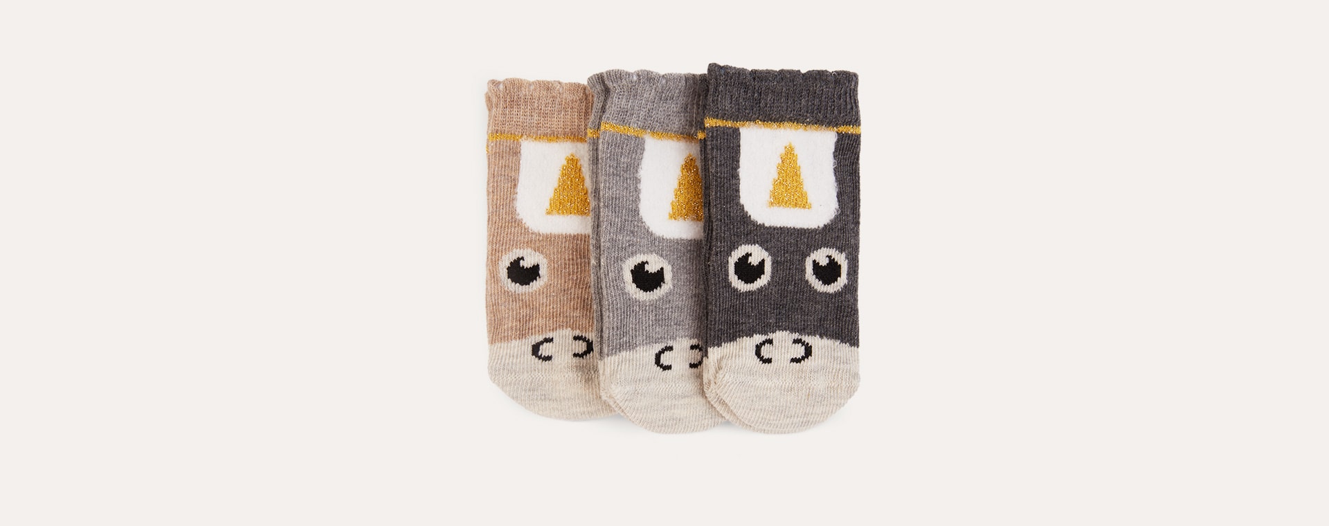 Neutral etiquette 3-Pack Unicorn Baby Socks 0-12m