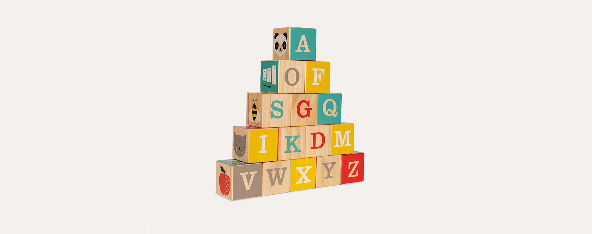 Multi Petit Collage ABC Wooden Blocks