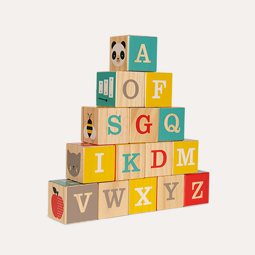 Multi Petit Collage ABC Wooden Blocks