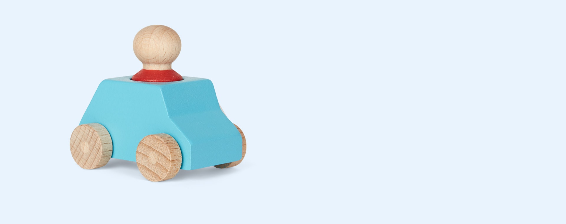 Turquoise Lubulona Wooden Toy Car