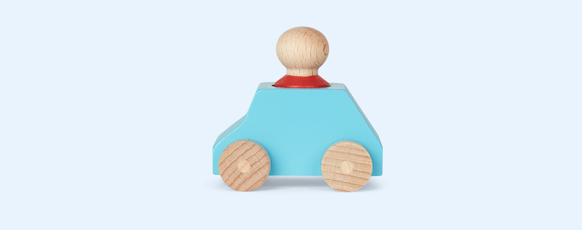 Turquoise Lubulona Wooden Toy Car