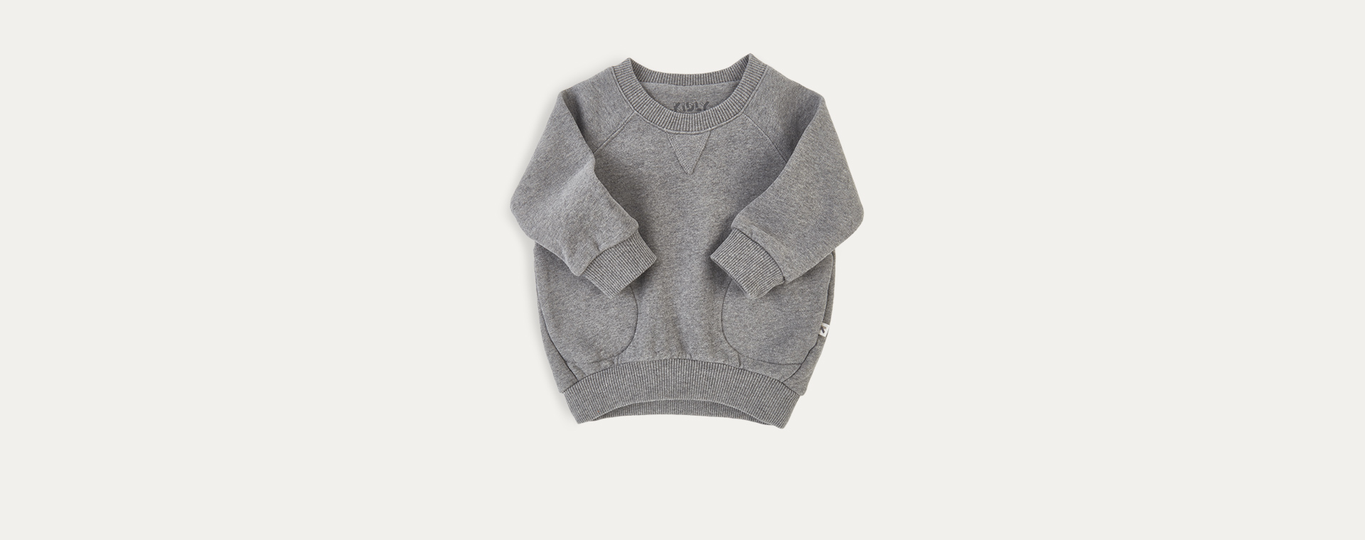 Mid Grey Marl KIDLY Label Pocket Sweatshirt