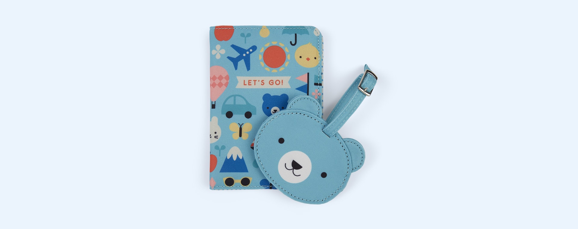Multi Petit Collage Baby Passport Cover And Luggage Tag Travel Set