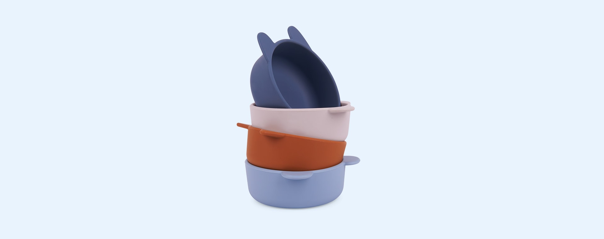 Whale Blue Multi Mix Liewood 4-Pack Iggy Silicone Bowls