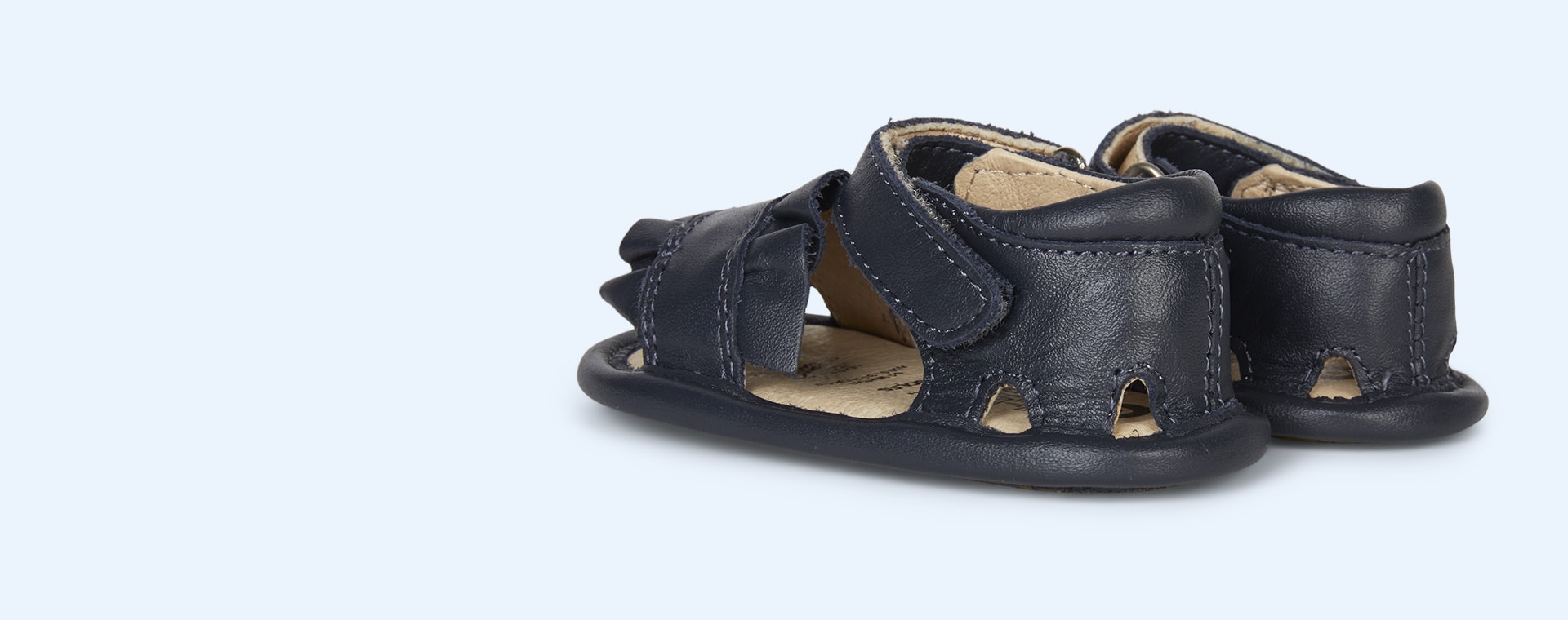 Navy old soles Ruffle Baby Soft Sole Sandal