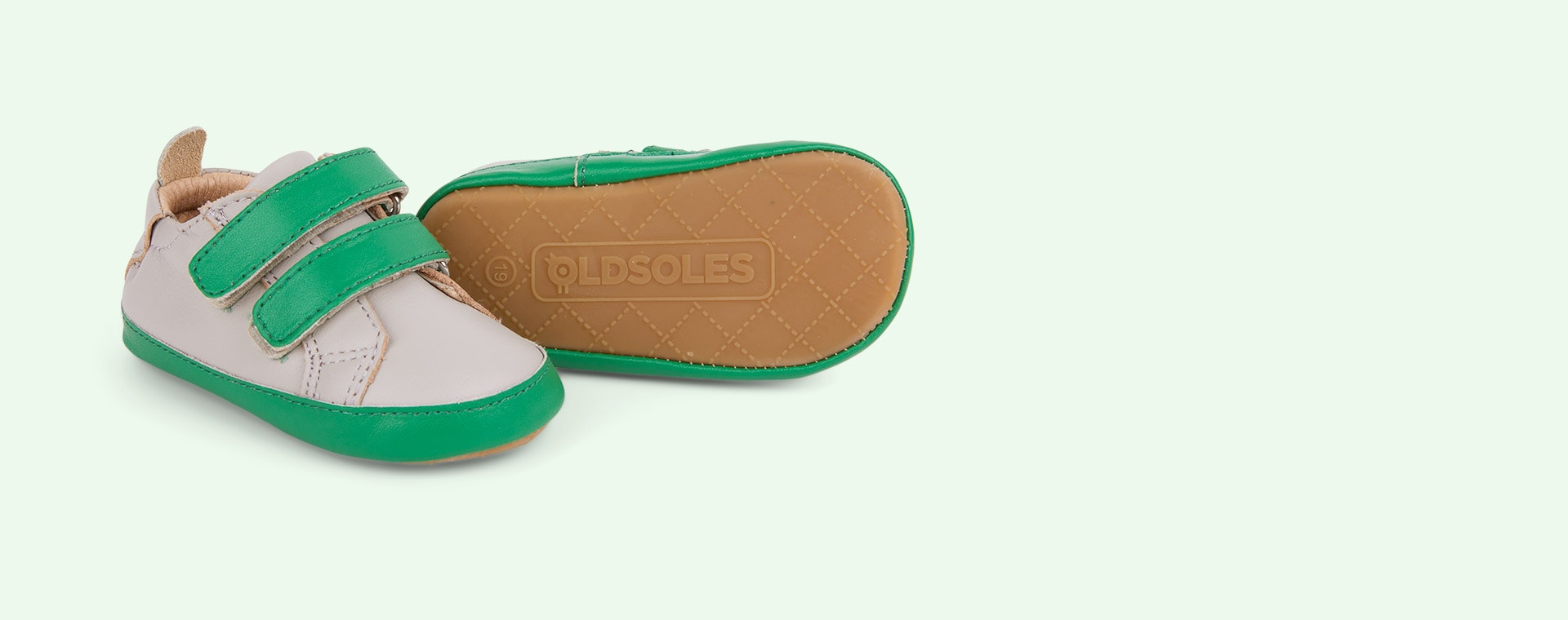 Gris / Neon Green old soles Eazy Market Soft sole Trainer