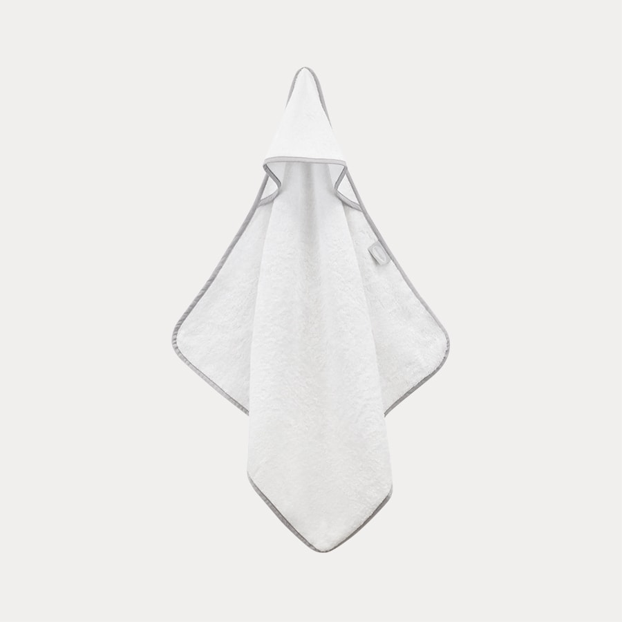 Shnuggle Bamboo Baby Hooded Towel - White