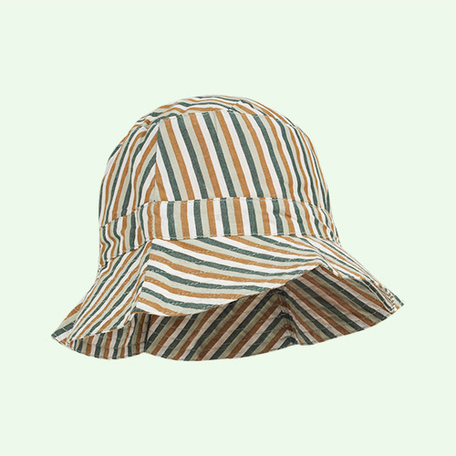 Dusty Mint Stripe Liewood Sander Sun Hat