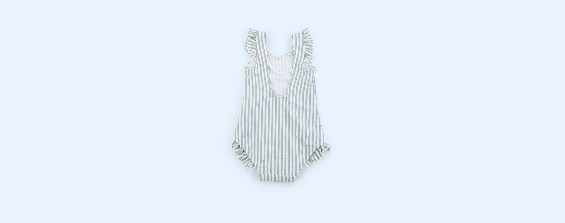 Stripe Sea blue/white Liewood Tanna Swimsuit Seersucker
