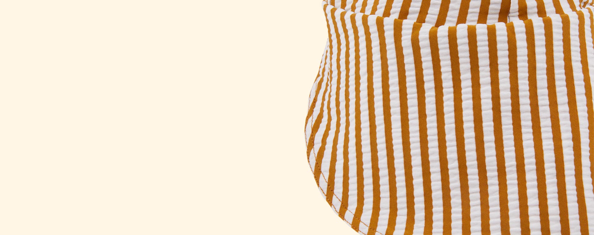 Stripe: Golden Caramel/White Liewood Senia Sun Hat Seersucker