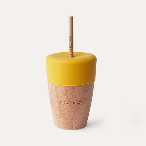 Yellow eco rascals Big Cup, Topper & Straws