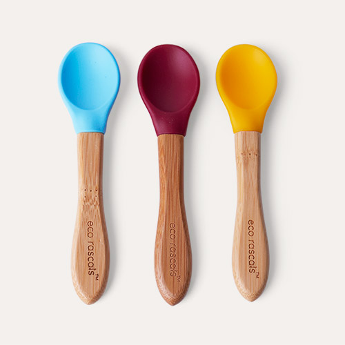 Blue/Red/Yellow eco rascals 3-Pack Bamboo Spoons