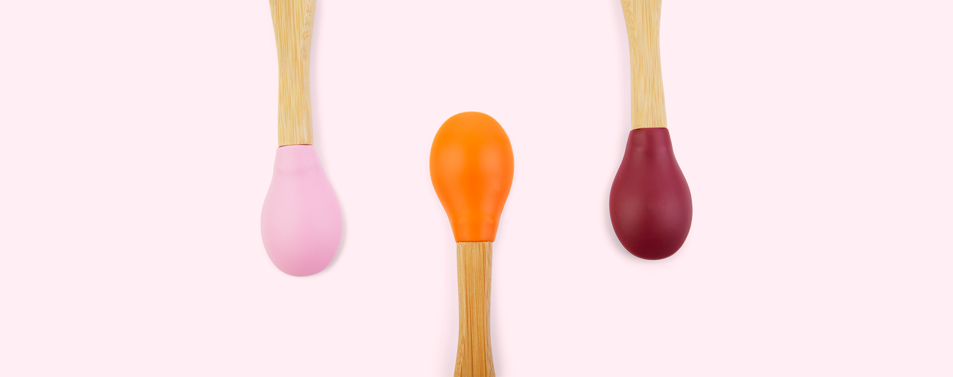 Pink Red Orange eco rascals 3-Pack Bamboo Spoons