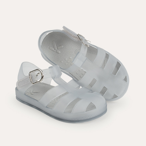 Frosted Grey KIDLY Label Jelly Sandal