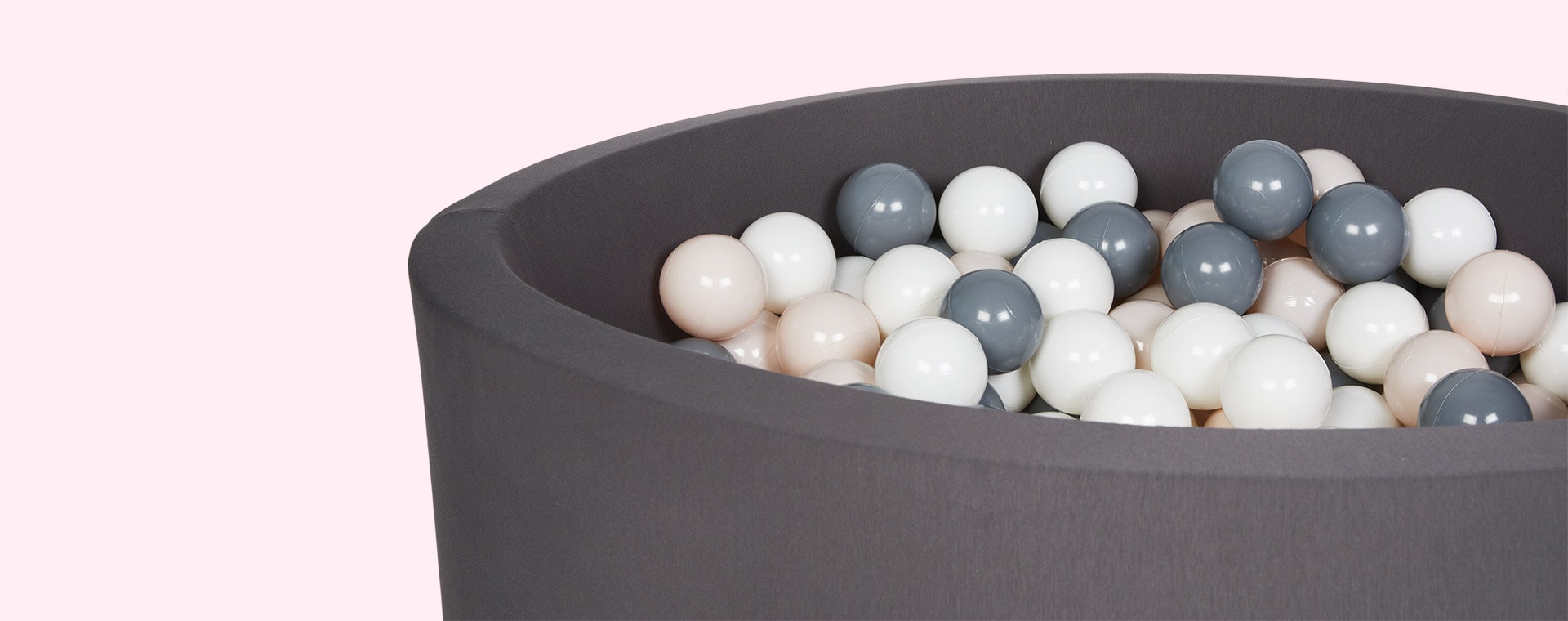 Grey with Grey/Powder/White Balls Larisa and Pumpkin Organic Cotton Ball Pit