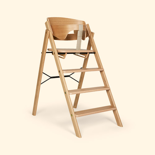 Natural Oak KAOS Klapp Foldable Highchair With Safety Rail