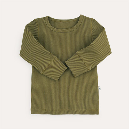 Olive KIDLY Label Organic Ribbed Tee