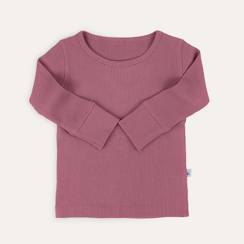 Dusty Rose KIDLY Label Organic Ribbed Tee